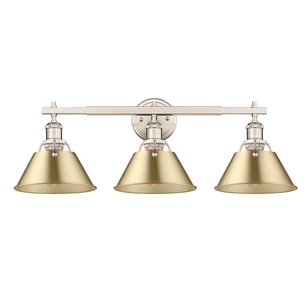 Pw 3 Light Bath Vanity In Pewter With Brushed Champagne Bronze Shades by Golden