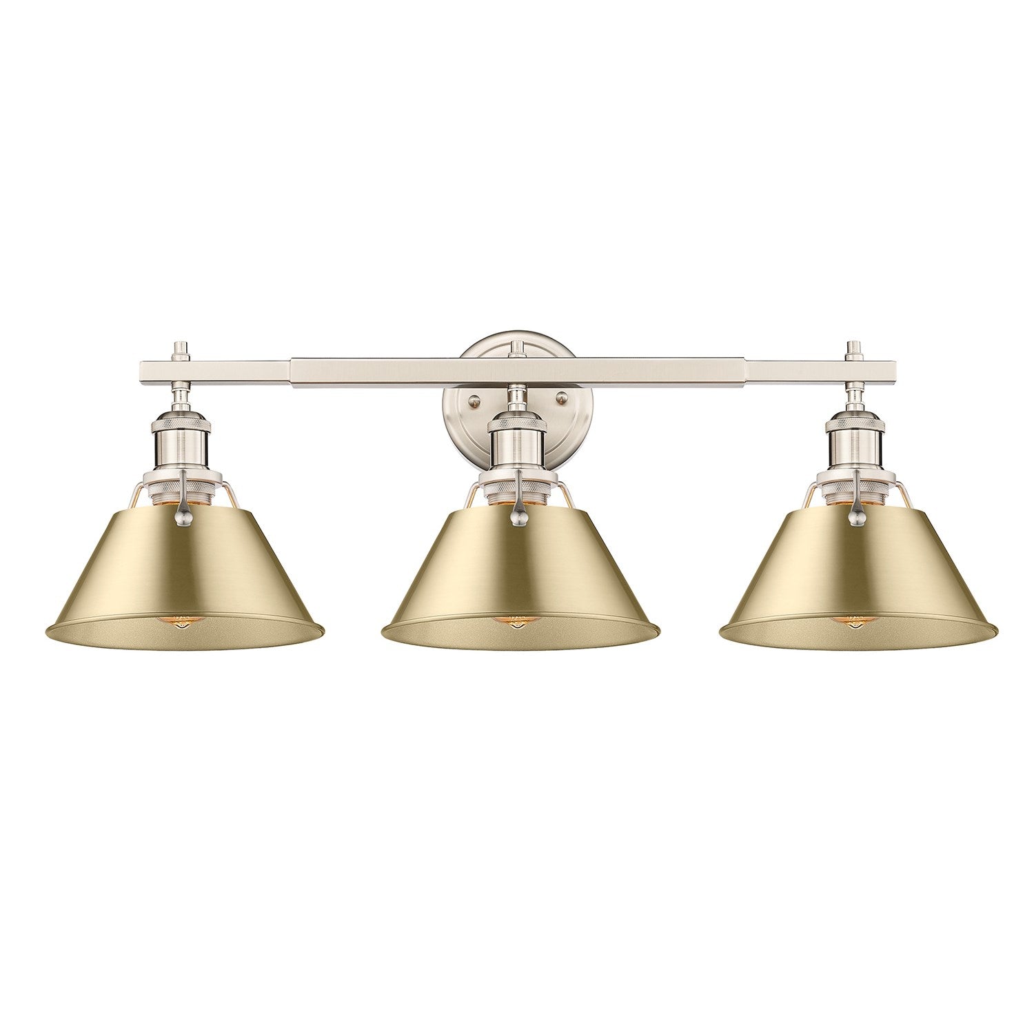 Pw 3 Light Bath Vanity In Pewter With Brushed Champagne Bronze Shades by Golden