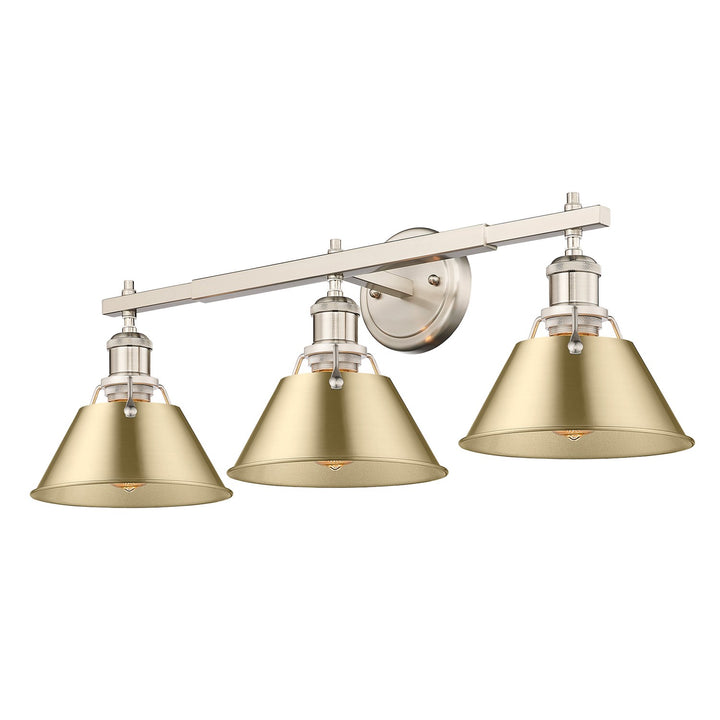 Pw 3 Light Bath Vanity In Pewter With Brushed Champagne Bronze Shades