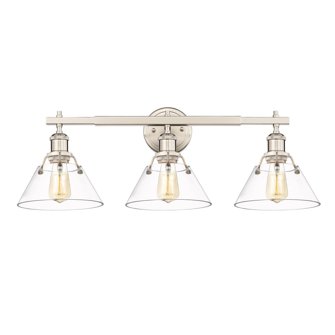 Pw 3 Light Bath Vanity In Pewter With Clear Glass by Golden