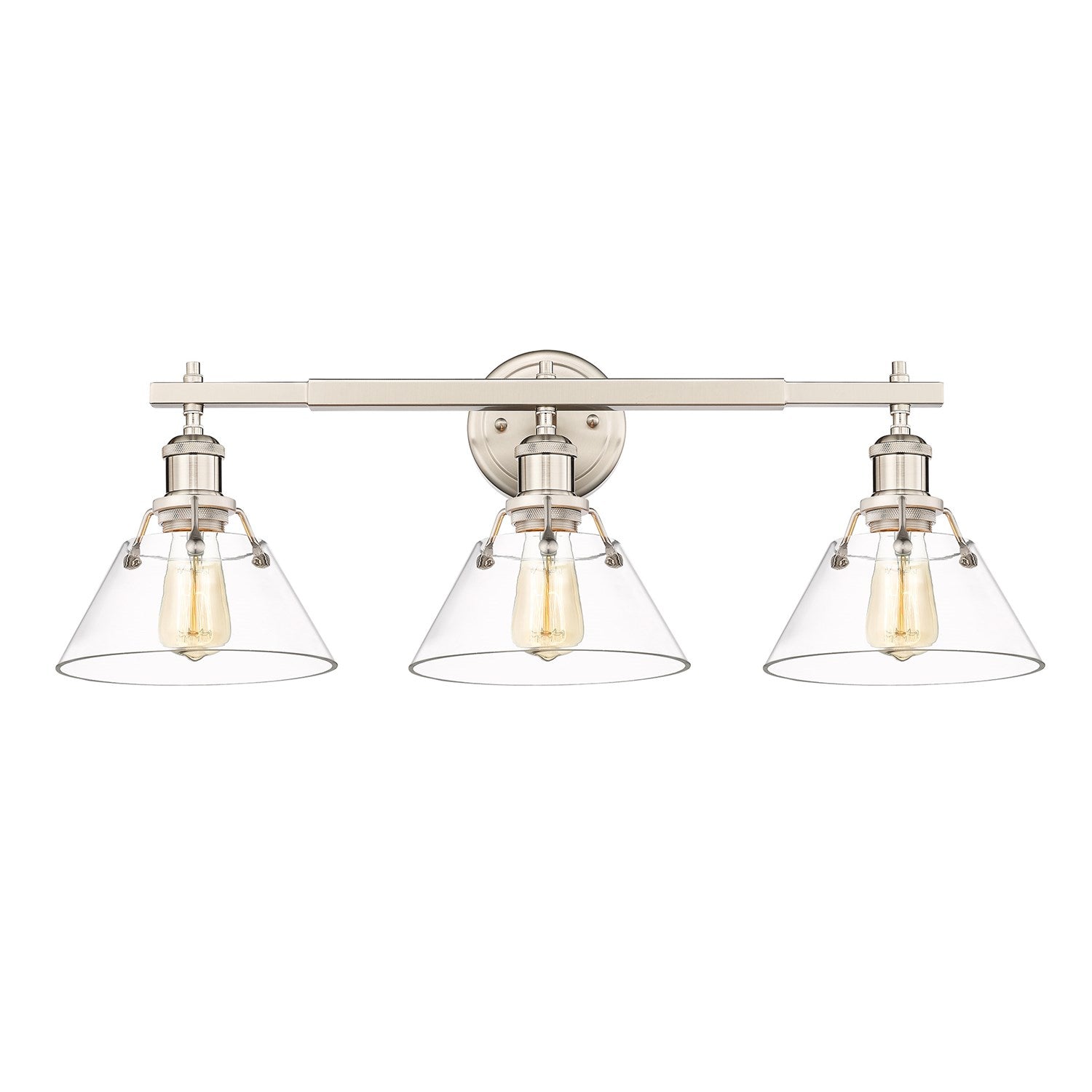 Pw 3 Light Bath Vanity In Pewter With Clear Glass by Golden