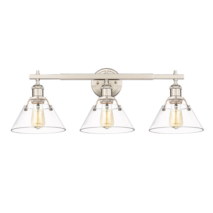 Pw 3 Light Bath Vanity In Pewter With Clear Glass by Golden