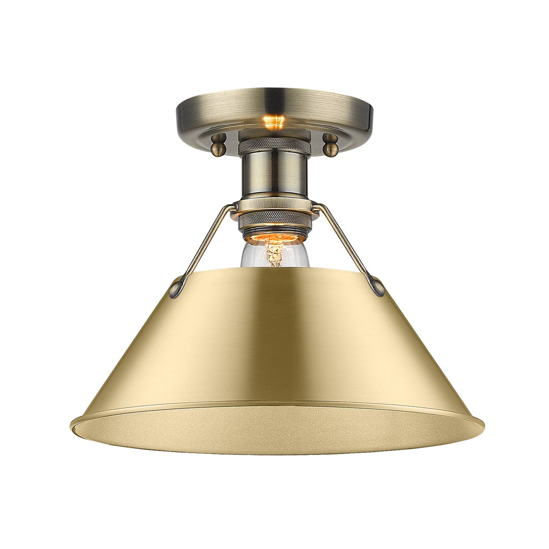 Ab Flush Mount In Aged Brass With Brushed Champagne Bronze Shade