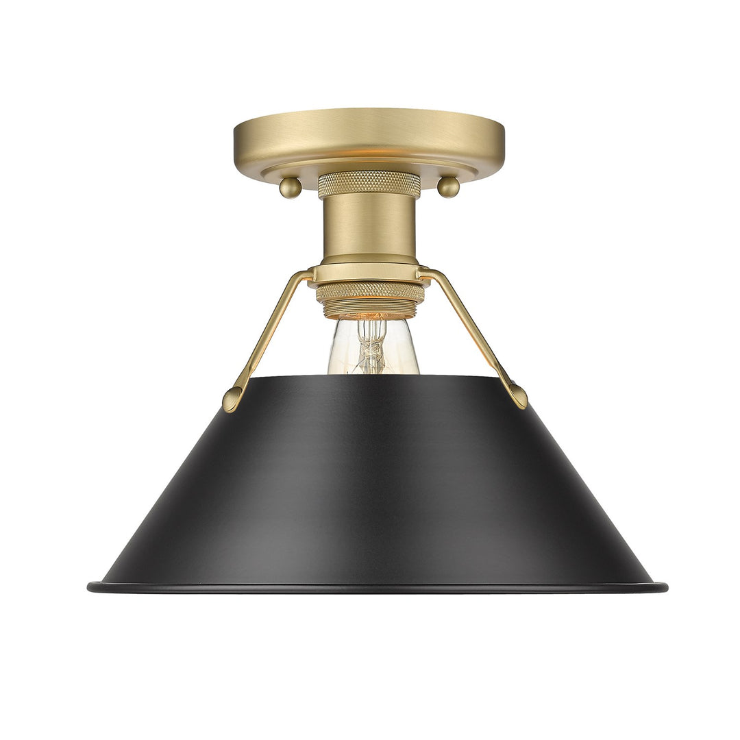 Bcb Flush Mount In Brushed Champagne Bronze With Matte Black Shade by Golden