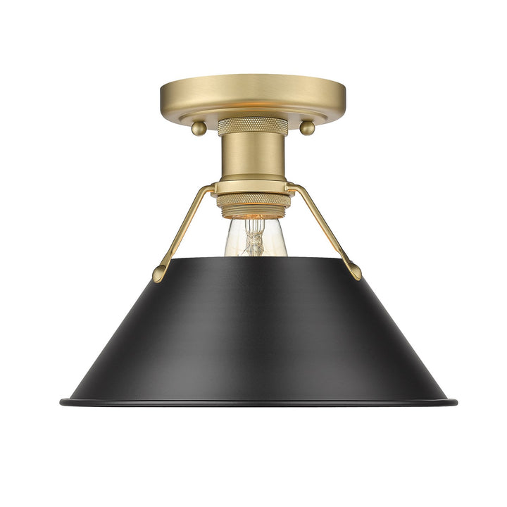 Bcb Flush Mount In Brushed Champagne Bronze With Matte Black Shade by Golden