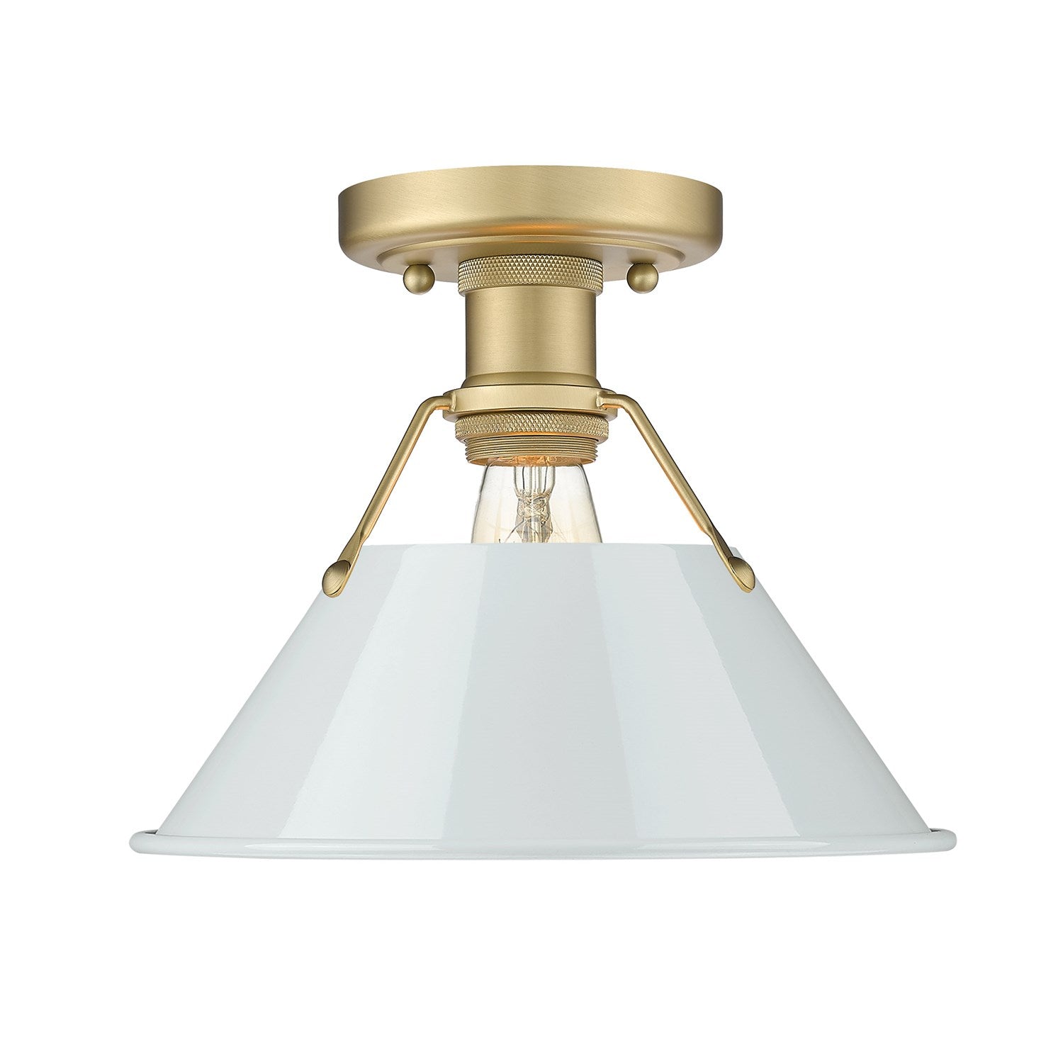 Bcb Flush Mount In Brushed Champagne Bronze With Dusky Blue Shade by Golden