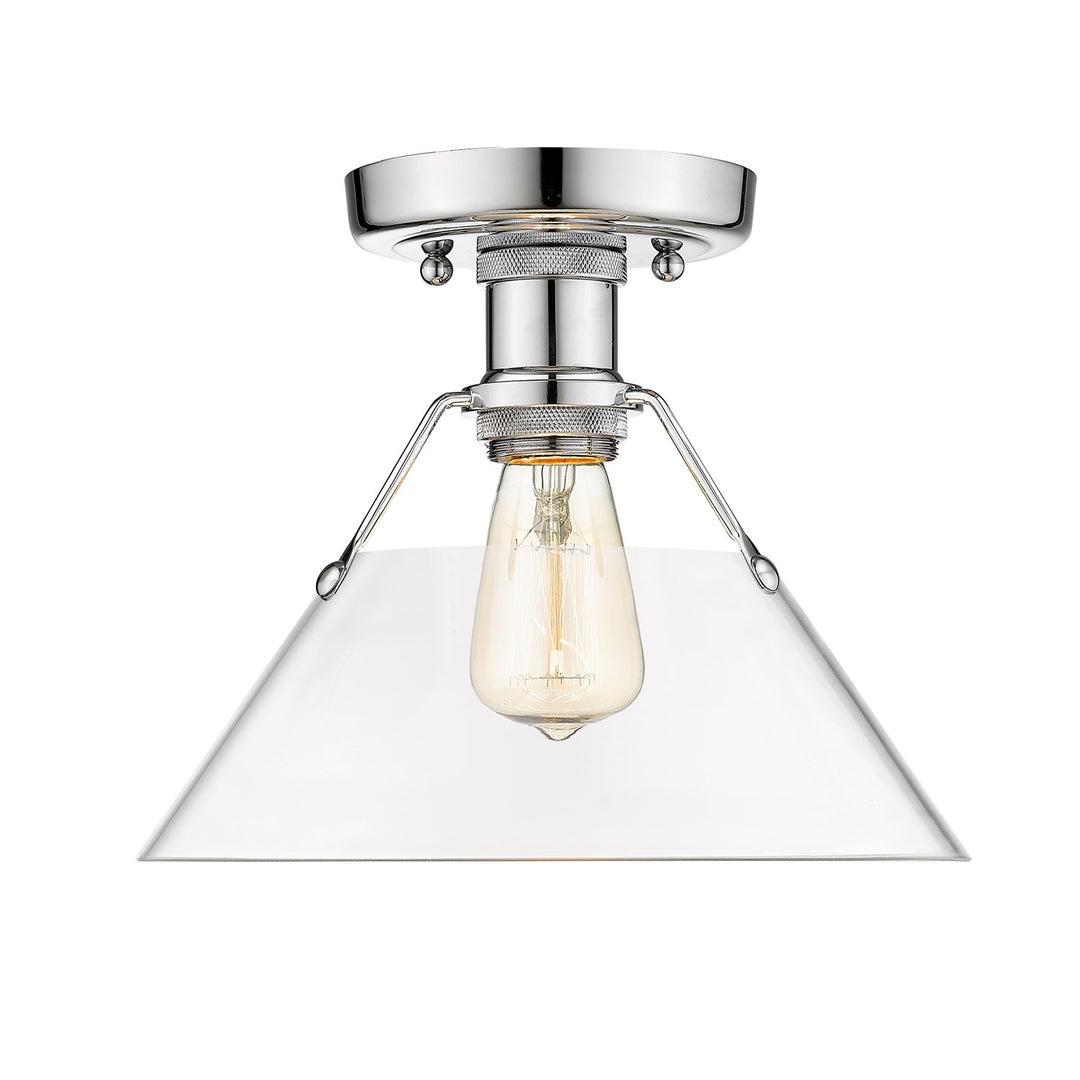Ch Flush Mount In Chrome With Clear Glass by Golden