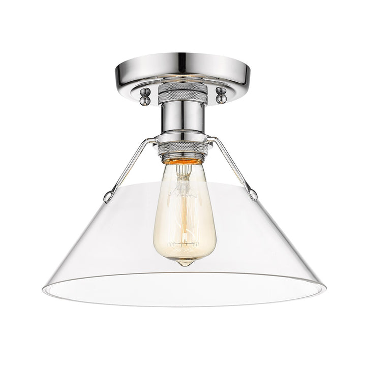 Ch Flush Mount In Chrome With Clear Glass
