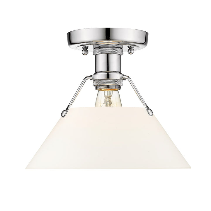 Ch Flush Mount In Chrome With Opal Glass by Golden