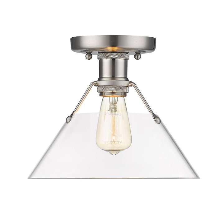 Pw Flush Mount In Pewter With Clear Glass by Golden