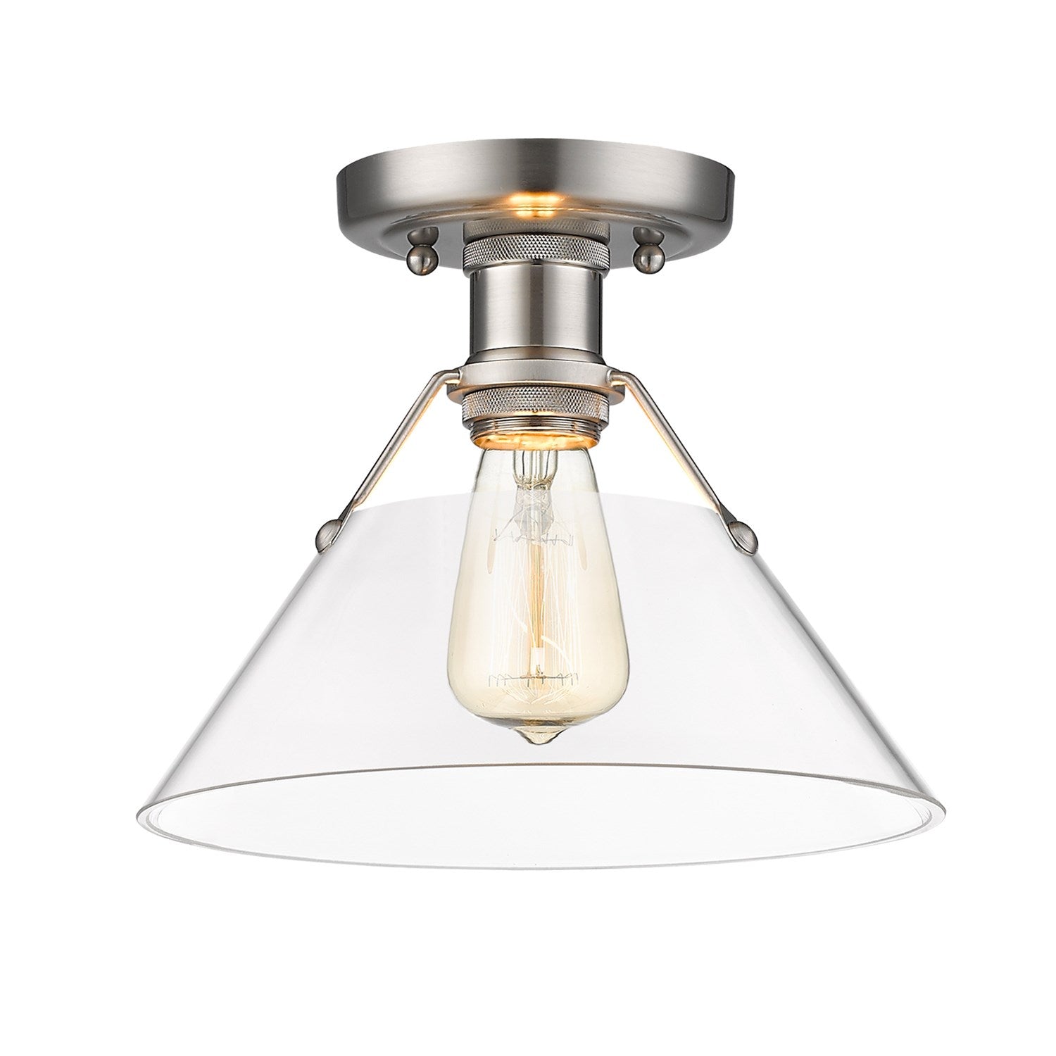 Pw Flush Mount In Pewter With Clear Glass