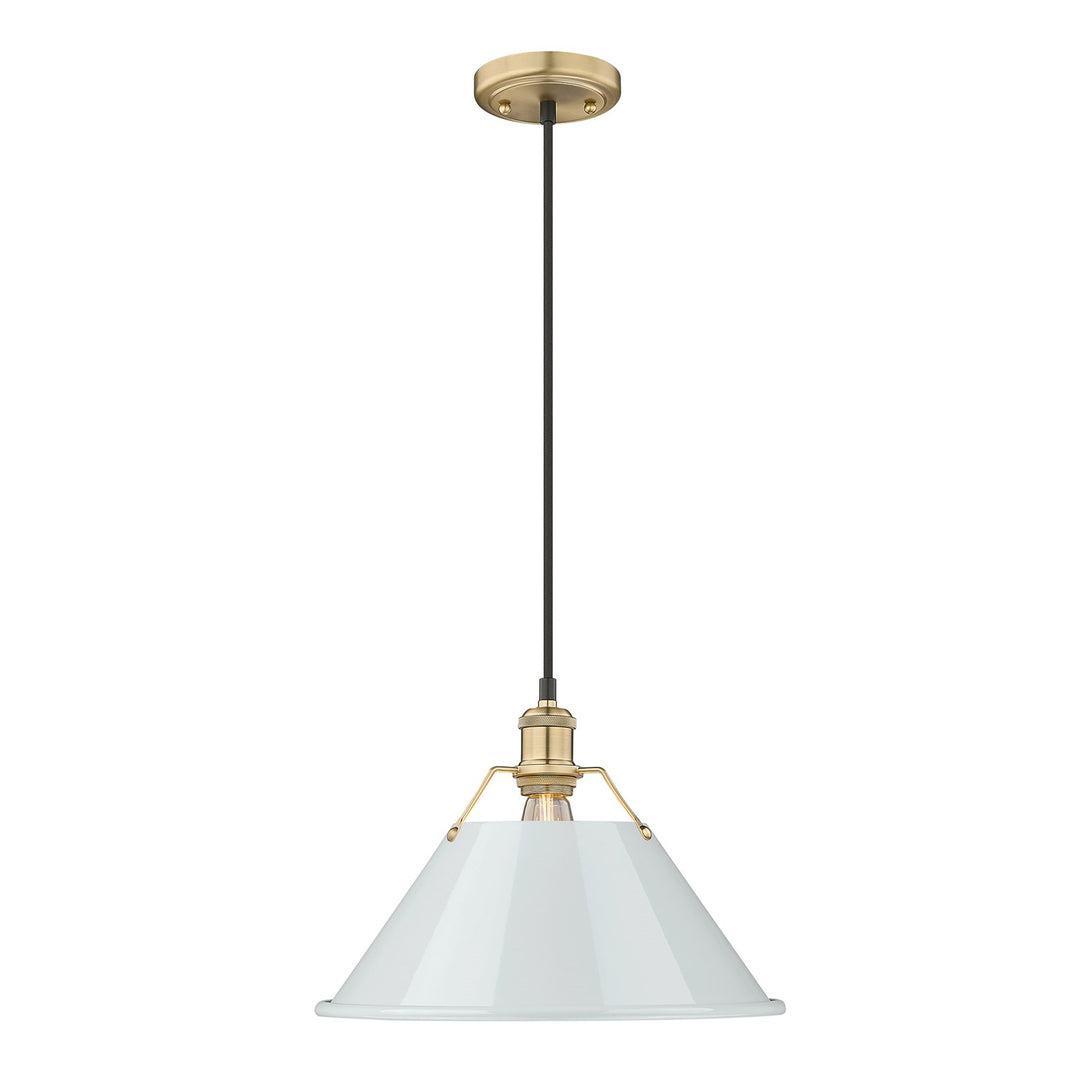 Bcb Large Pendant - 14" In Brushed Champagne Bronze With Dusky Blue Shade by Golden