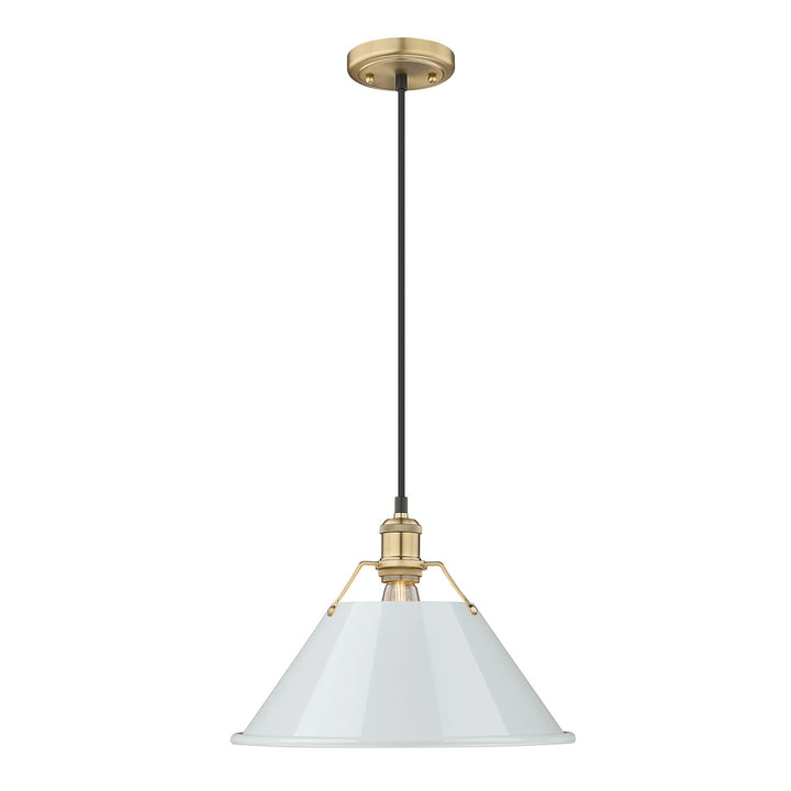 Bcb Large Pendant - 14" In Brushed Champagne Bronze With Dusky Blue Shade by Golden