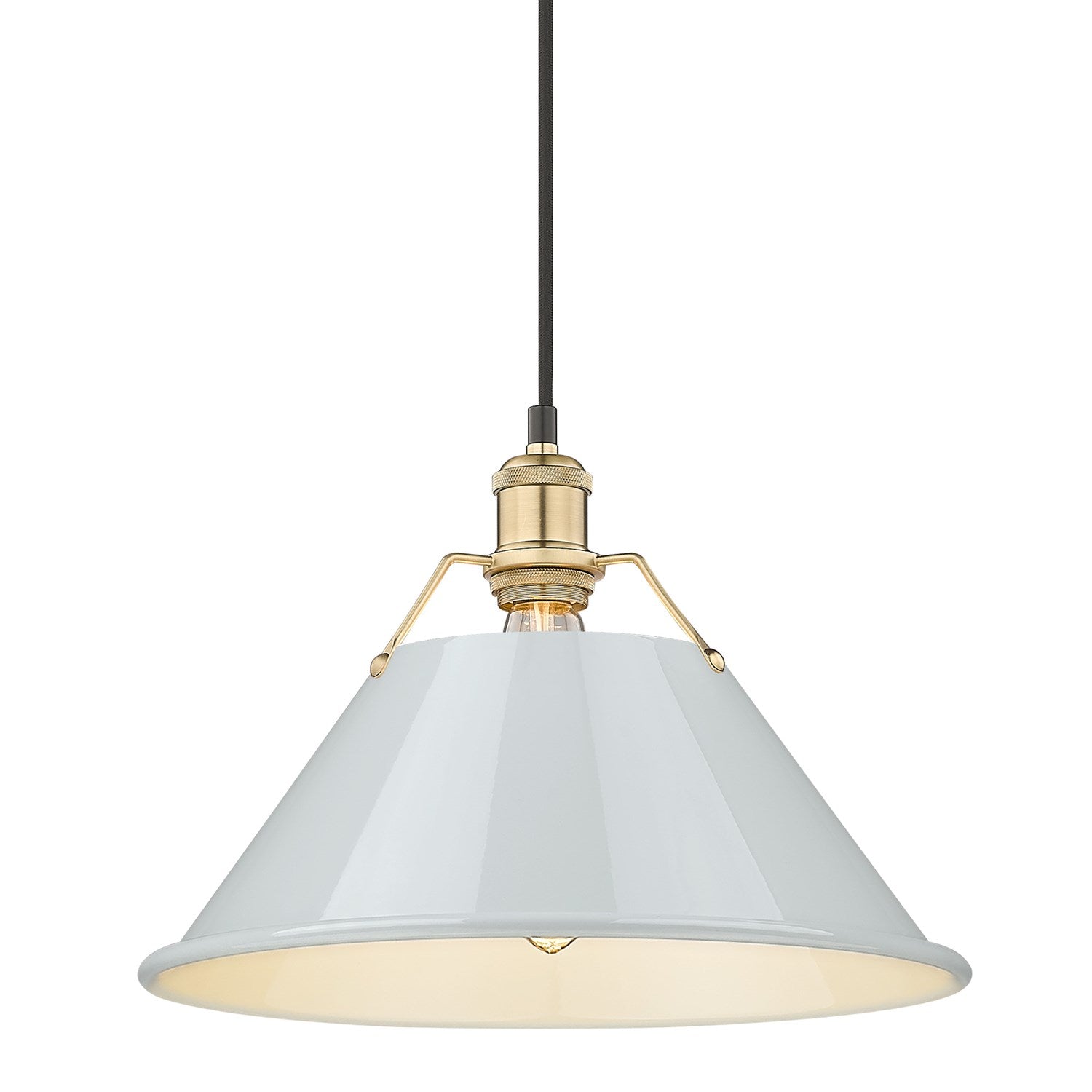 Bcb Large Pendant - 14" In Brushed Champagne Bronze With Dusky Blue Shade