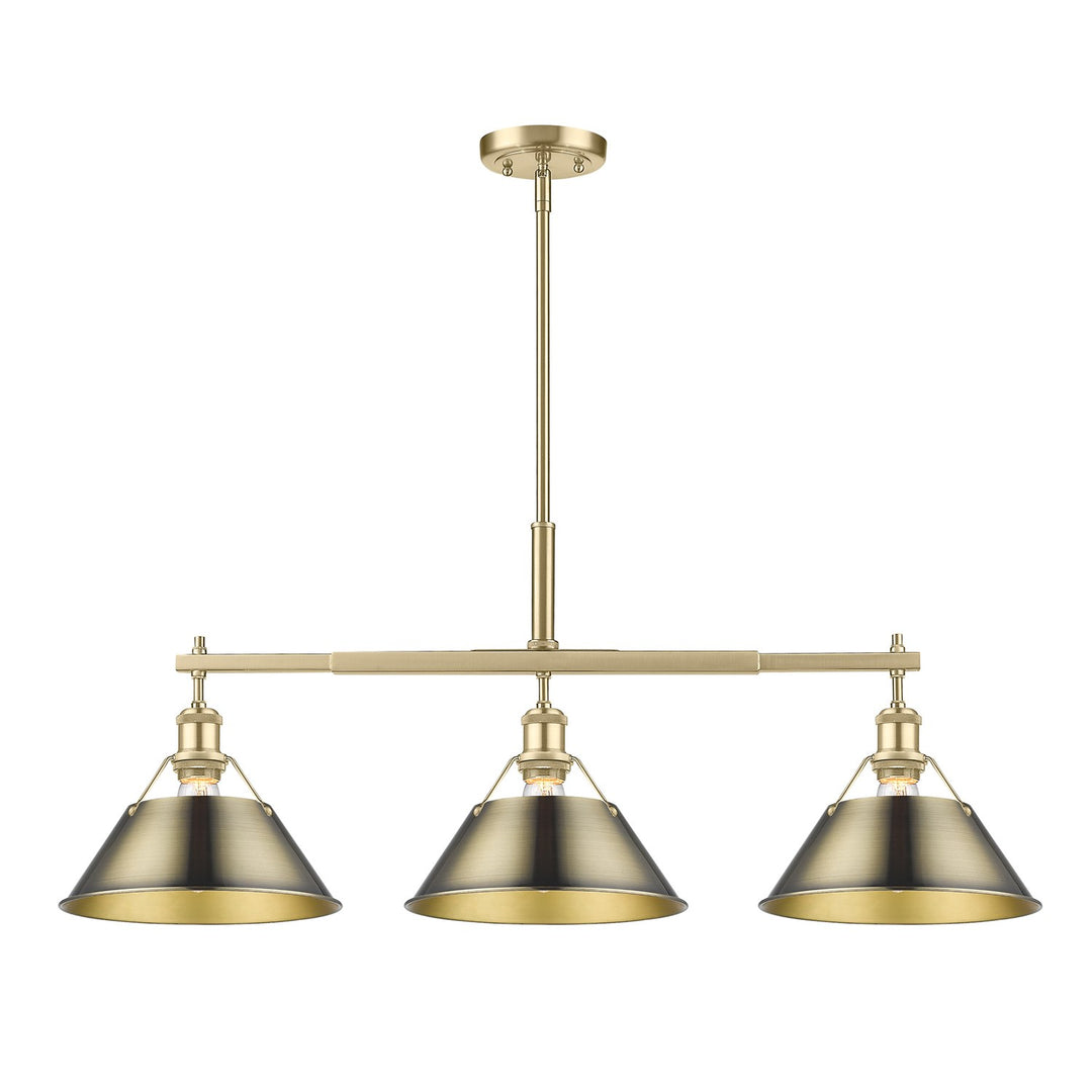 Bcb 3 Light Linear Pendant In Brushed Champagne Bronze by Golden