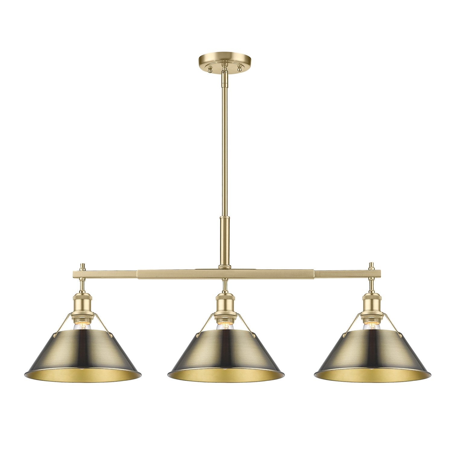 Bcb 3 Light Linear Pendant In Brushed Champagne Bronze by Golden