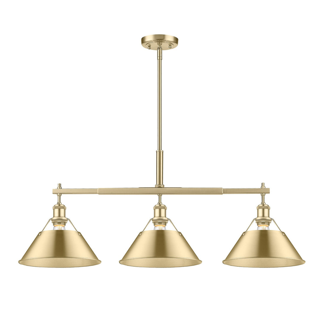 Bcb 3 Light Linear Pendant In Brushed Champagne Bronze by Golden