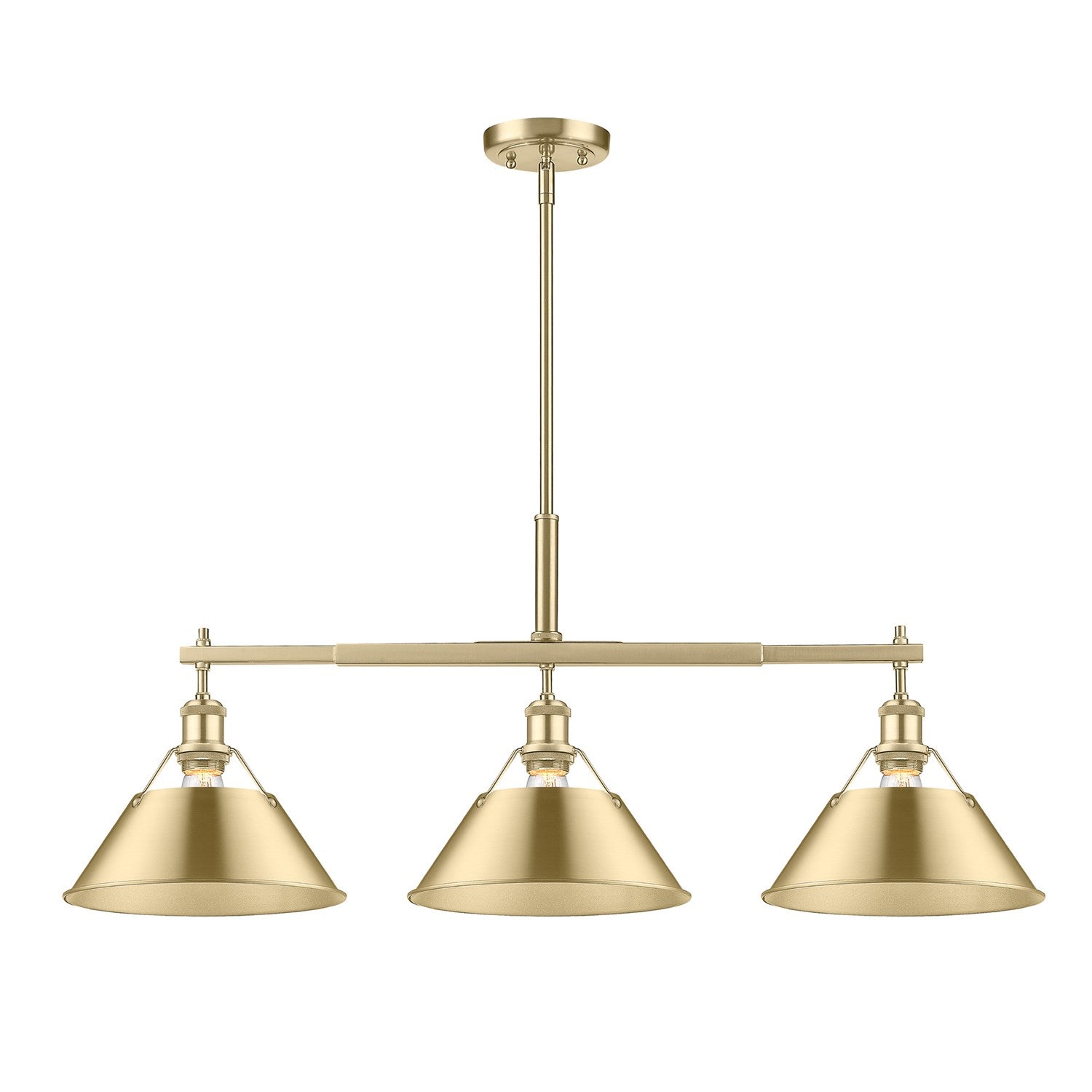 Bcb 3 Light Linear Pendant In Brushed Champagne Bronze by Golden