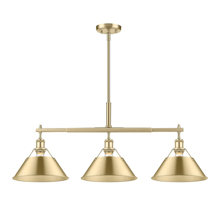 Bcb 3 Light Linear Pendant In Brushed Champagne Bronze by Golden
