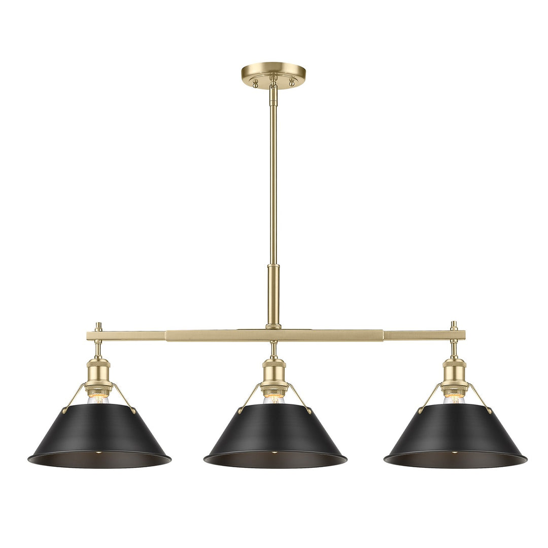 Bcb 3 Light Linear Pendant In Brushed Champagne Bronze by Golden