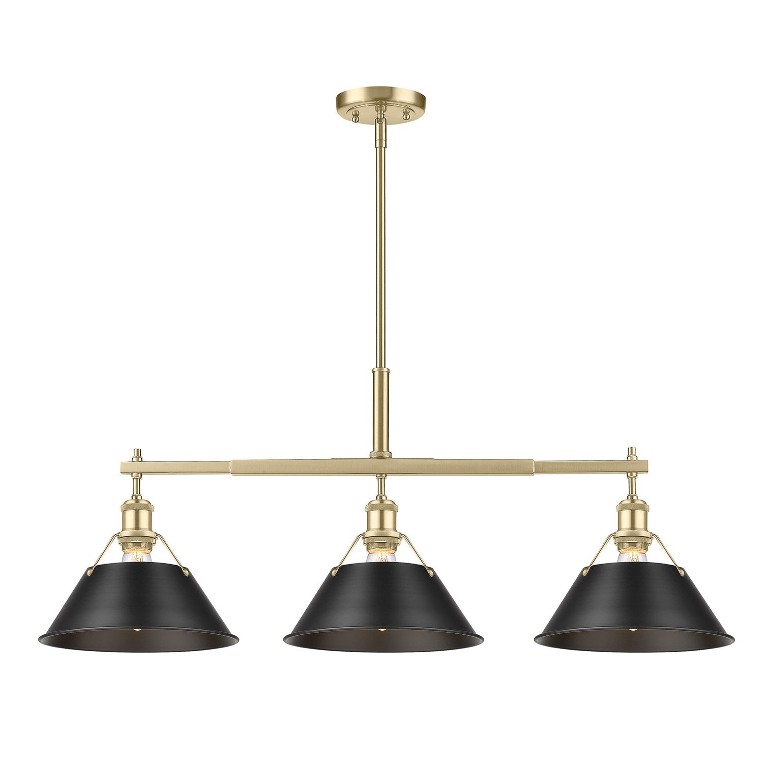 Bcb 3 Light Linear Pendant In Brushed Champagne Bronze by Golden