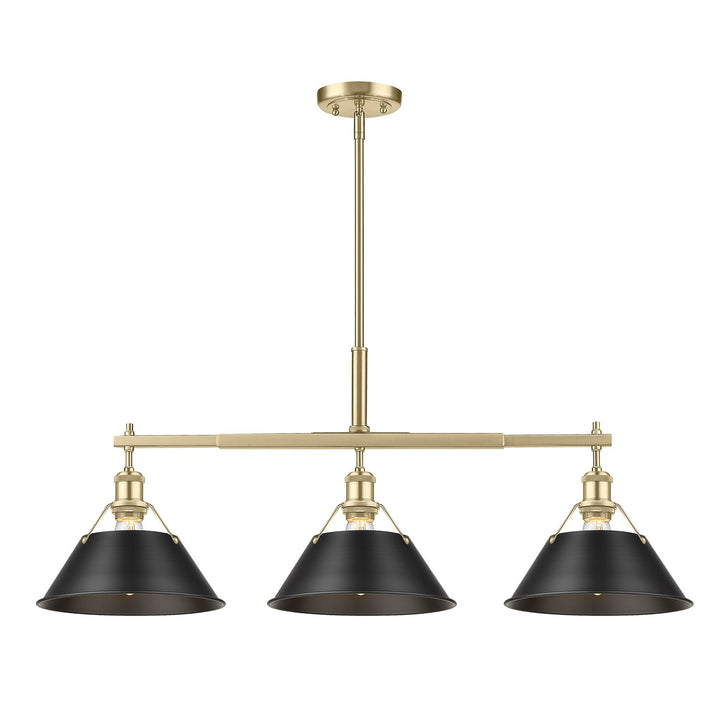 Bcb 3 Light Linear Pendant In Brushed Champagne Bronze by Golden