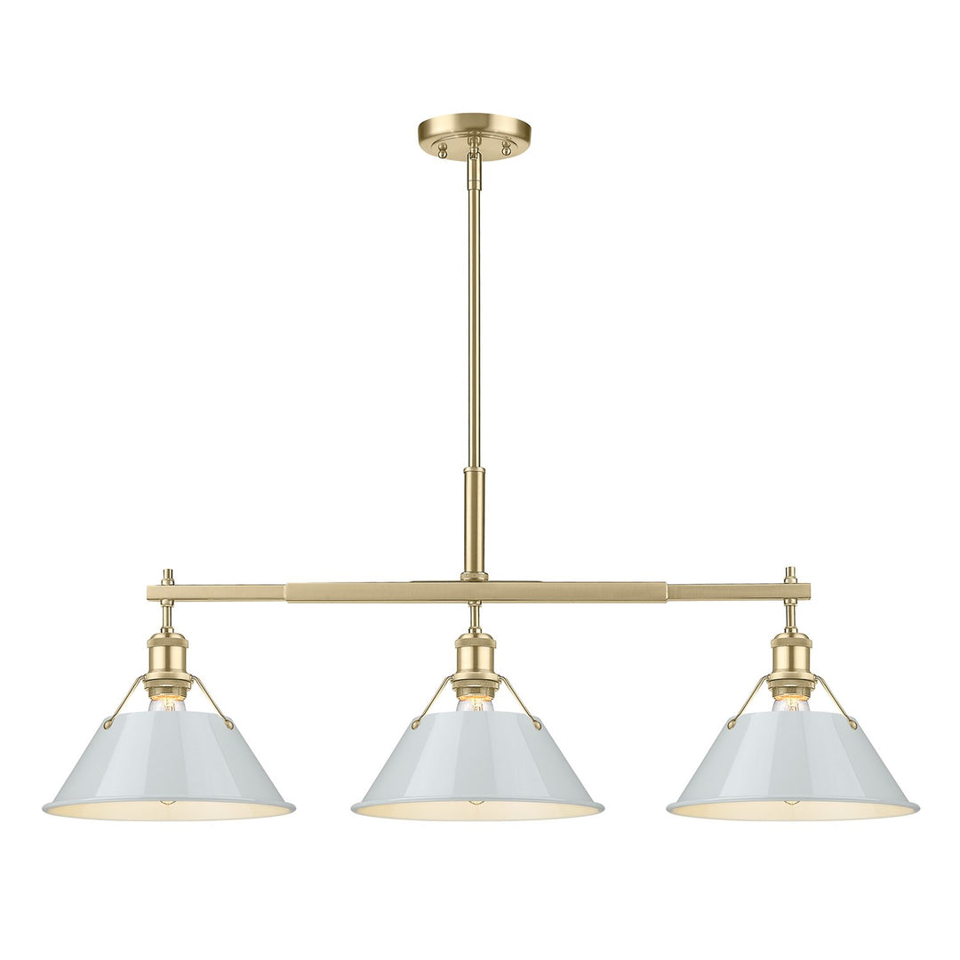Bcb 3 Light Linear Pendant In Brushed Champagne Bronze by Golden
