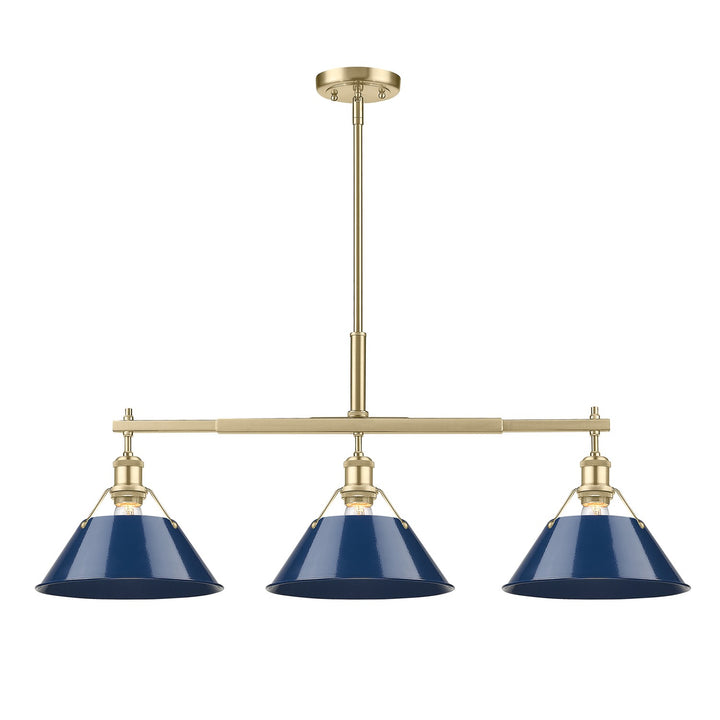 Bcb 3 Light Linear Pendant In Brushed Champagne Bronze by Golden