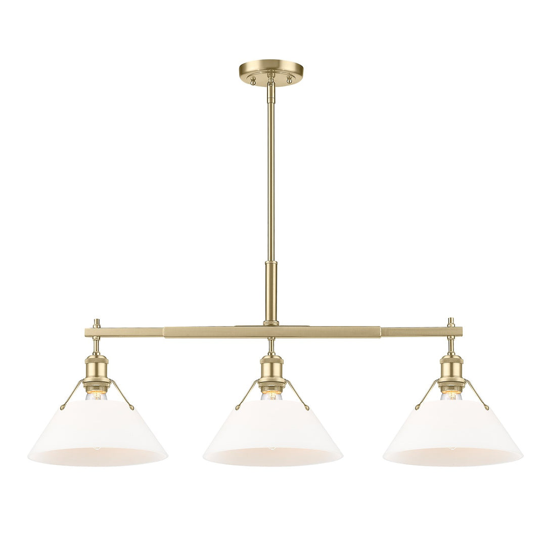 Bcb 3 Light Linear Pendant In Brushed Champagne Bronze With Opal Glass by Golden