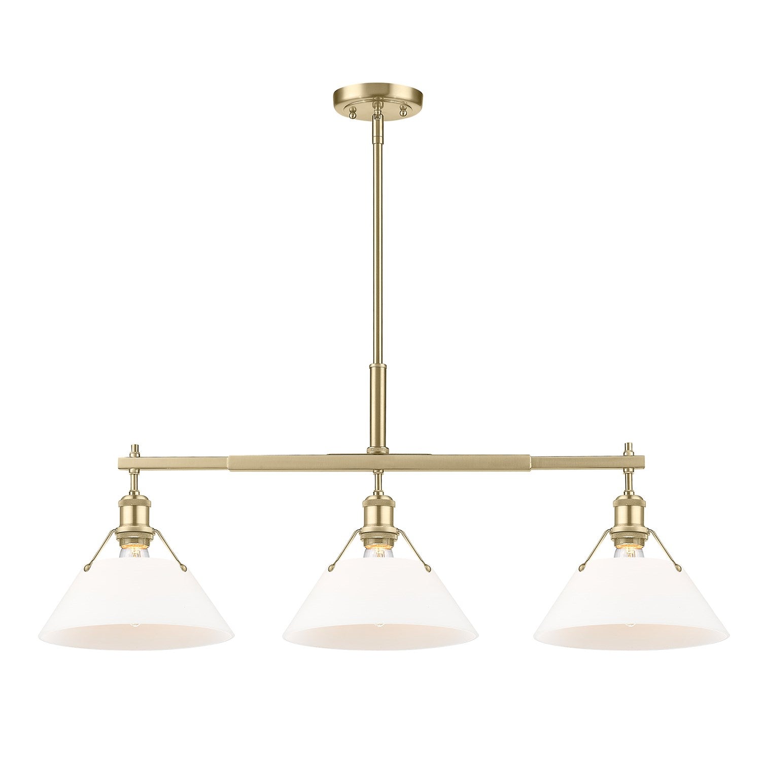 Bcb 3 Light Linear Pendant In Brushed Champagne Bronze With Opal Glass by Golden
