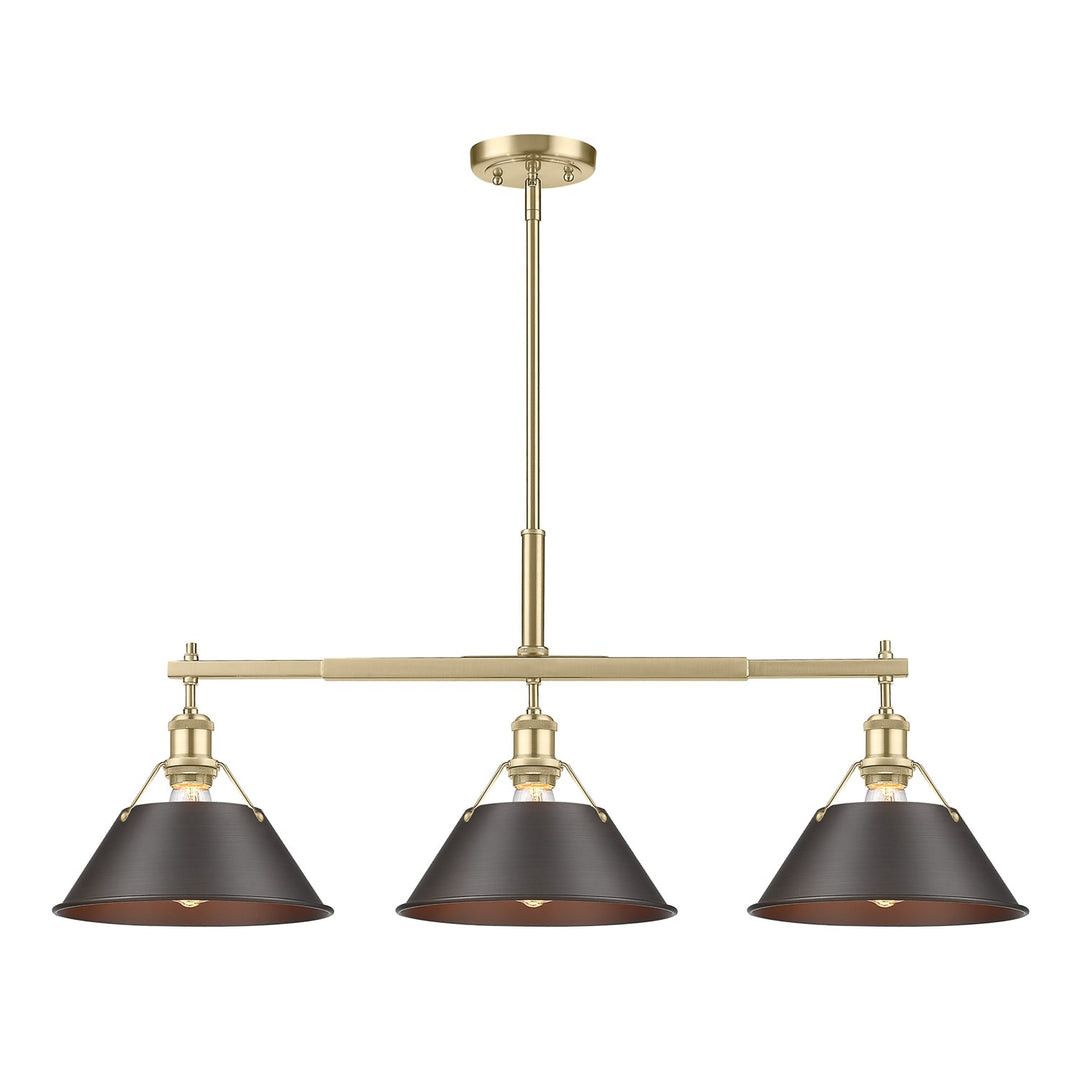 Bcb 3 Light Linear Pendant In Brushed Champagne Bronze by Golden