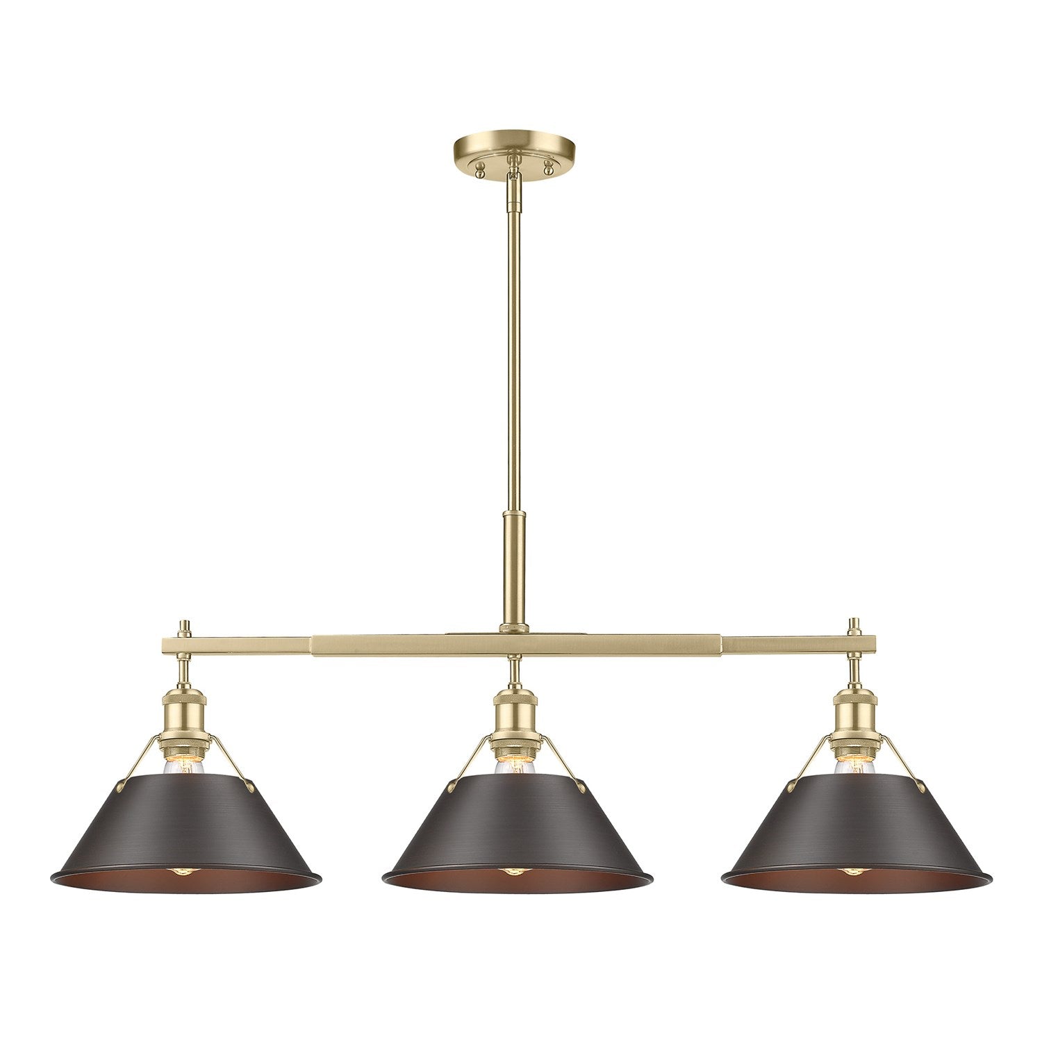 Bcb 3 Light Linear Pendant In Brushed Champagne Bronze by Golden
