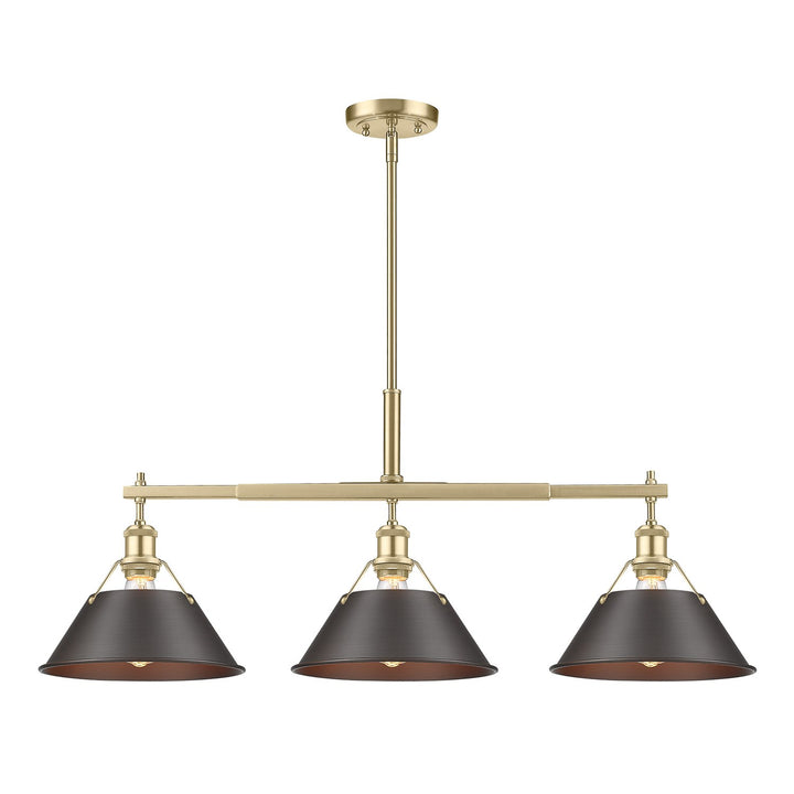 Bcb 3 Light Linear Pendant In Brushed Champagne Bronze by Golden
