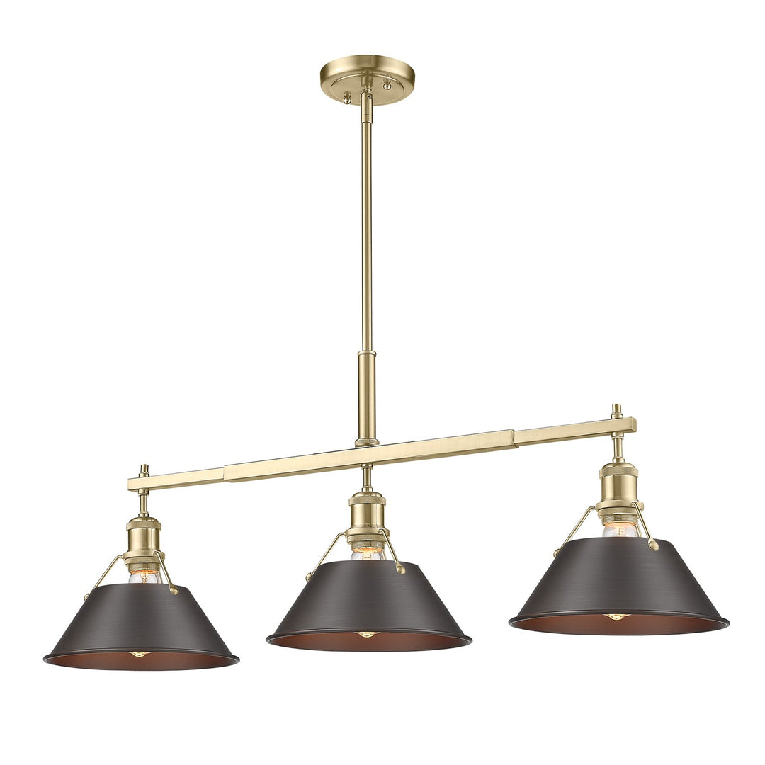 Bcb 3 Light Linear Pendant In Brushed Champagne Bronze