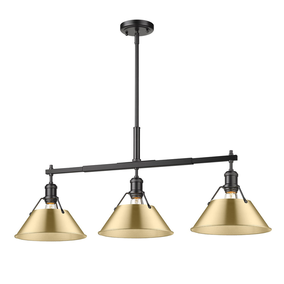 Blk 3 Light Linear Pendant In Matte Black