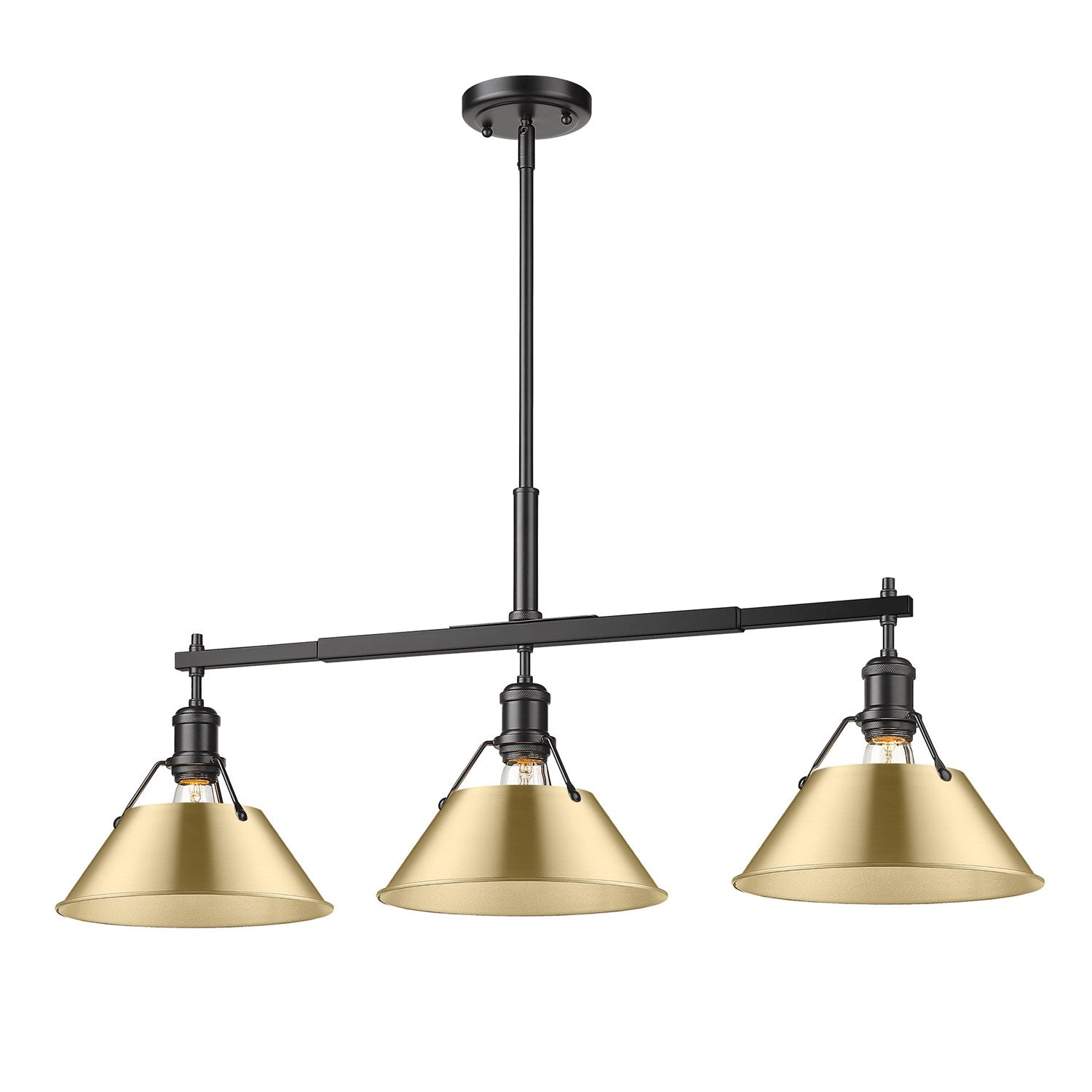 Blk 3 Light Linear Pendant In Matte Black