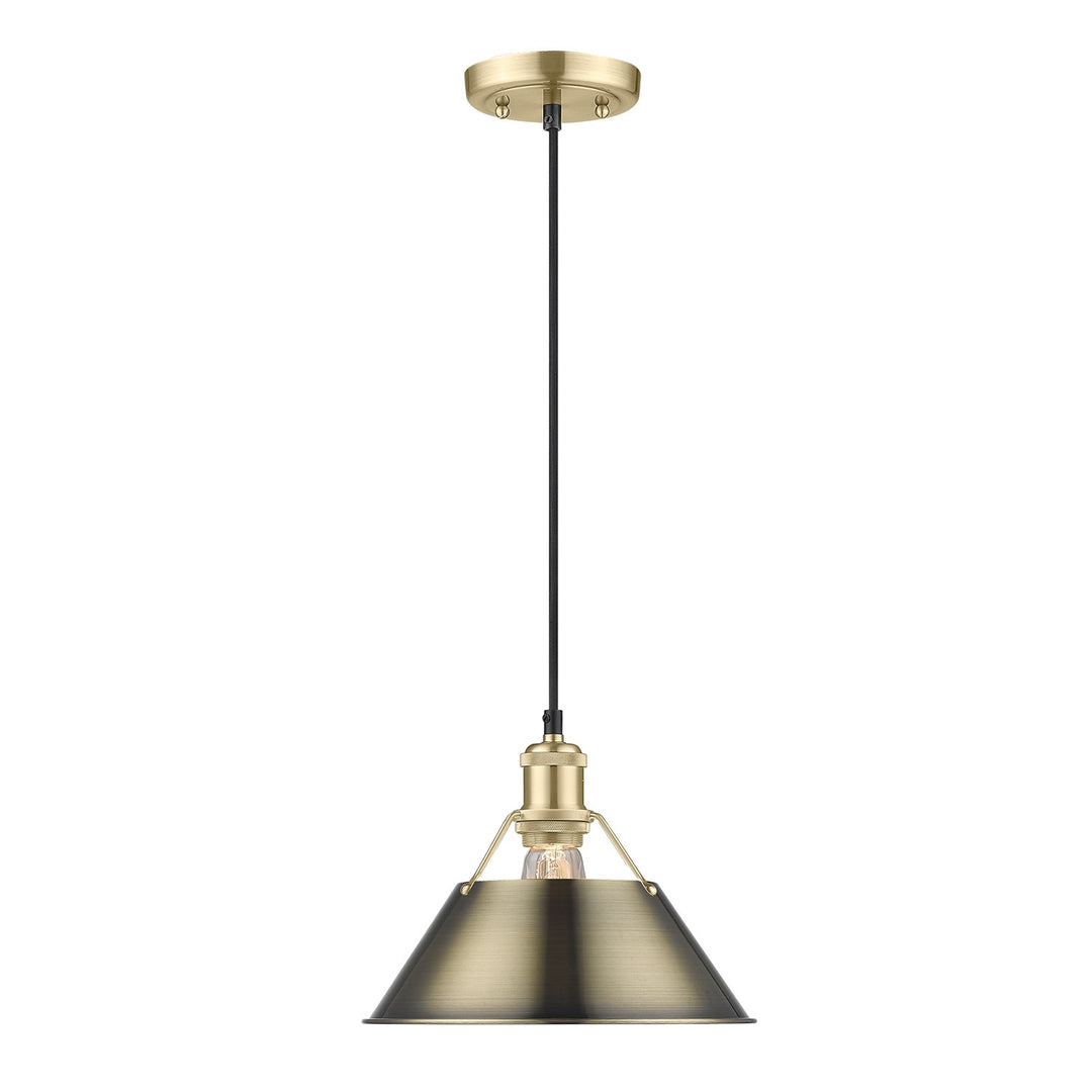 Bcb Medium Pendant - 10" In Brushed Champagne Bronze by Golden