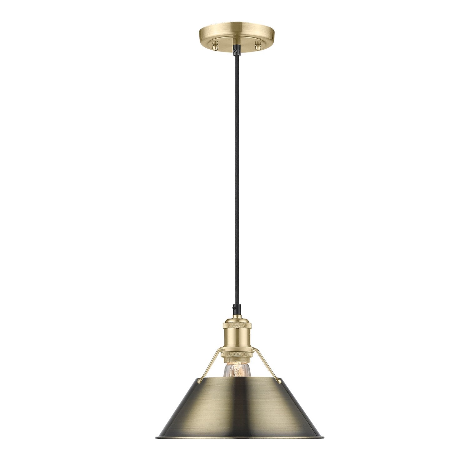 Bcb Medium Pendant - 10" In Brushed Champagne Bronze by Golden