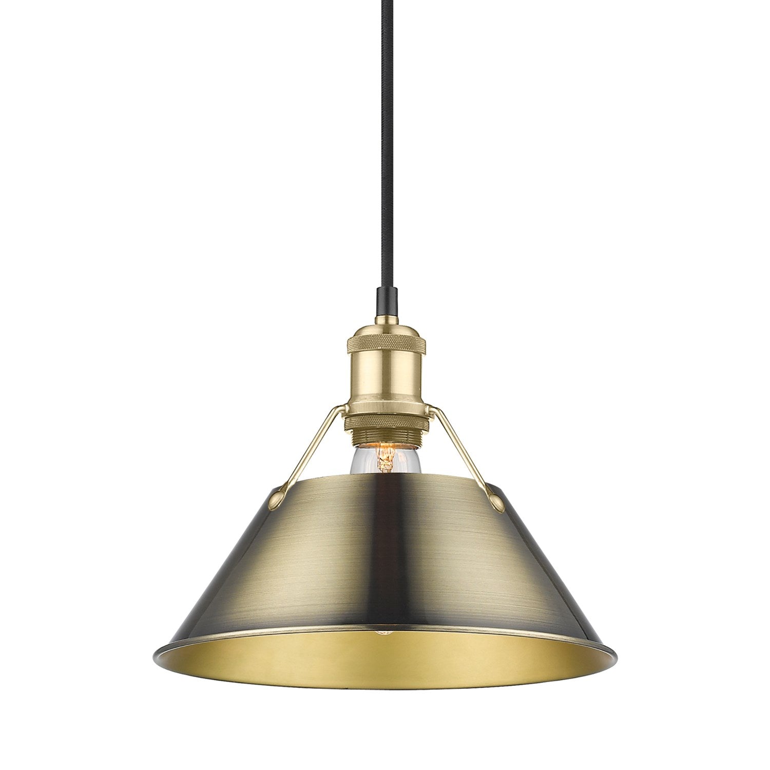 Bcb Medium Pendant - 10" In Brushed Champagne Bronze