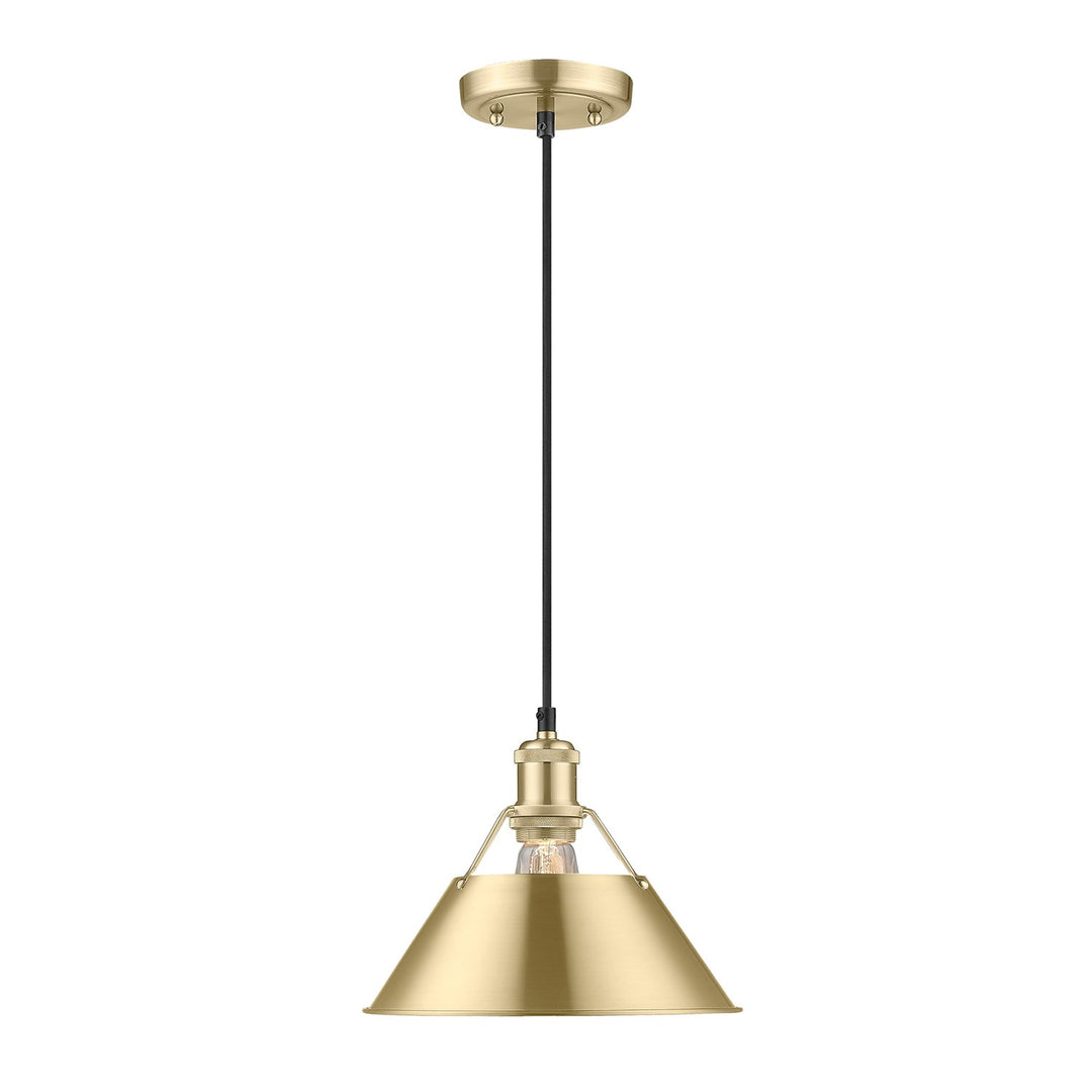 Bcb Medium Pendant - 10" In Brushed Champagne Bronze by Golden