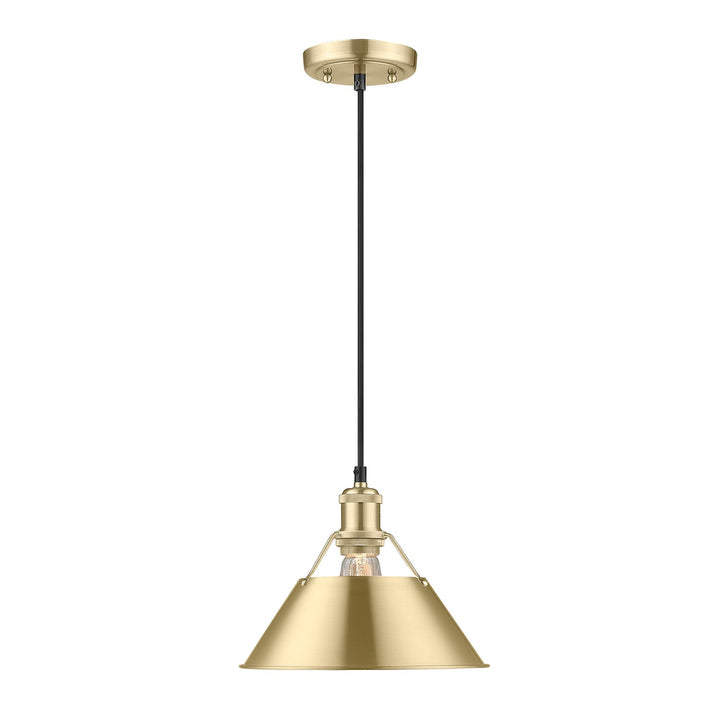 Bcb Medium Pendant - 10" In Brushed Champagne Bronze by Golden