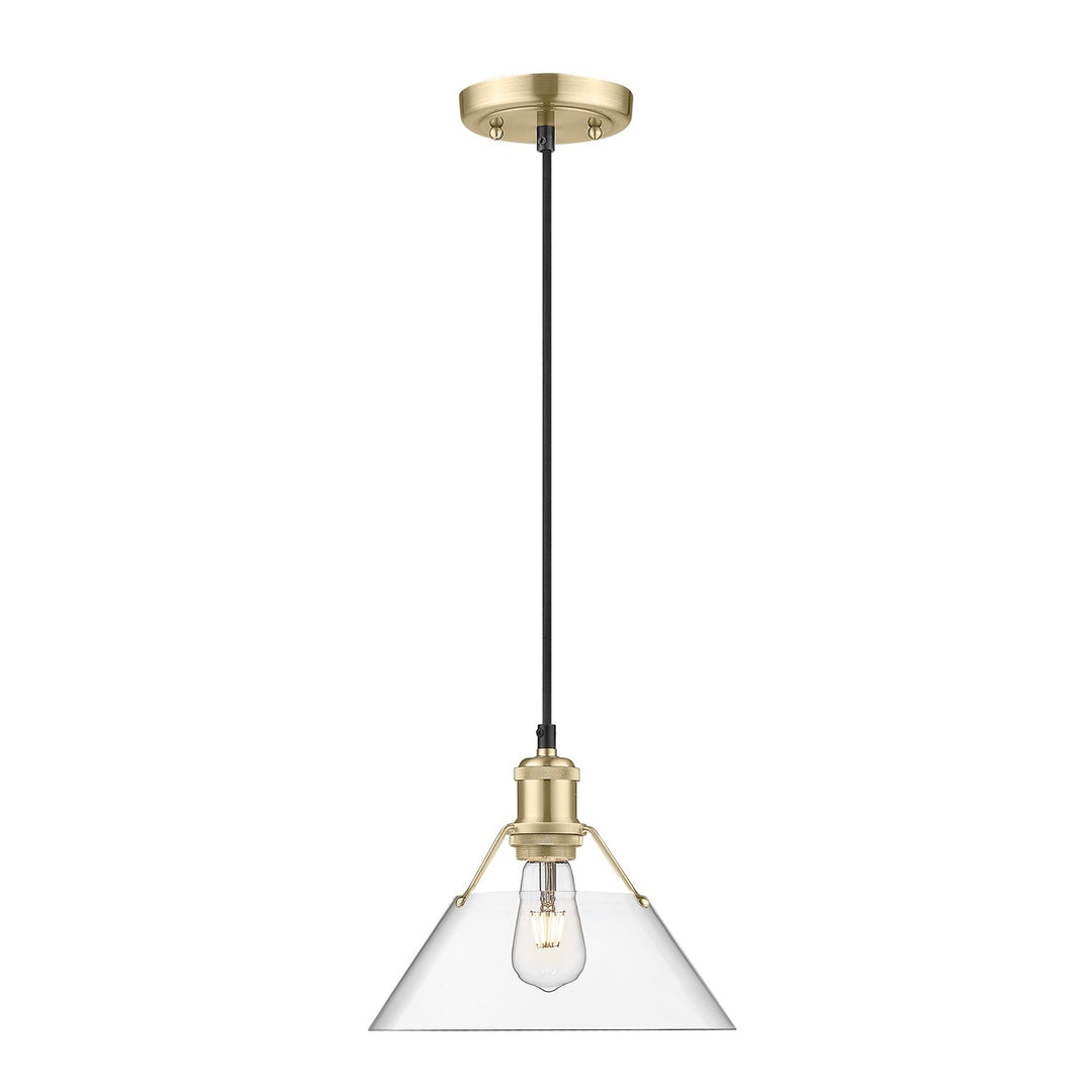 Bcb Medium Pendant - 10" In Brushed Champagne Bronze With Clear Glass by Golden