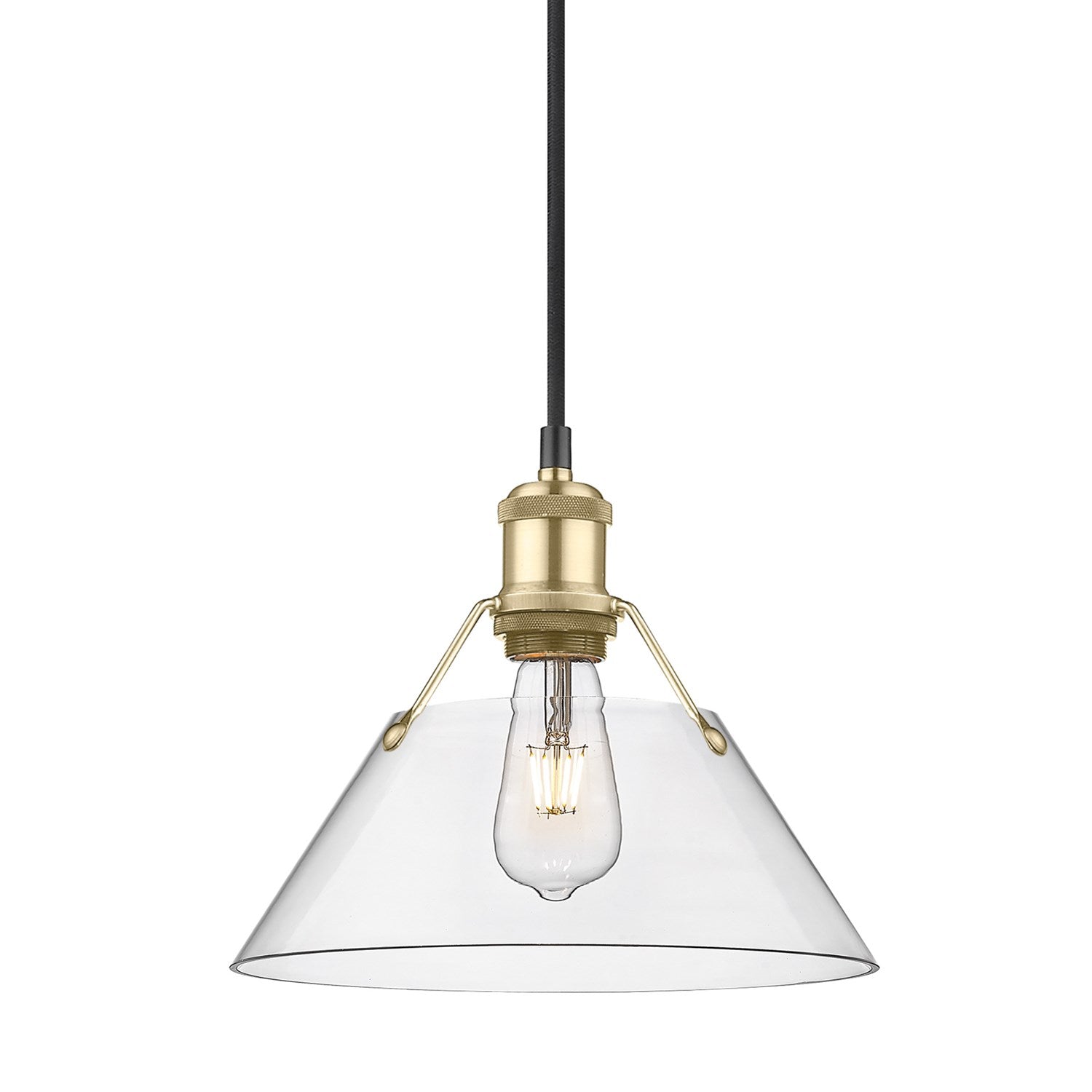 Bcb Medium Pendant - 10" In Brushed Champagne Bronze With Clear Glass
