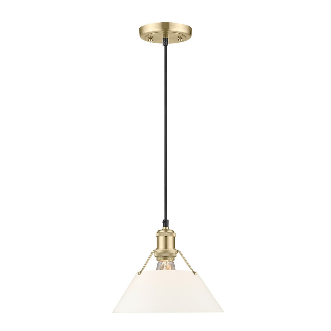 Bcb Medium Pendant - 10" In Brushed Champagne Bronze With Opal Glass by Golden