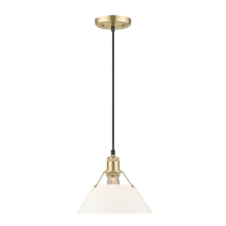 Bcb Medium Pendant - 10" In Brushed Champagne Bronze With Opal Glass by Golden