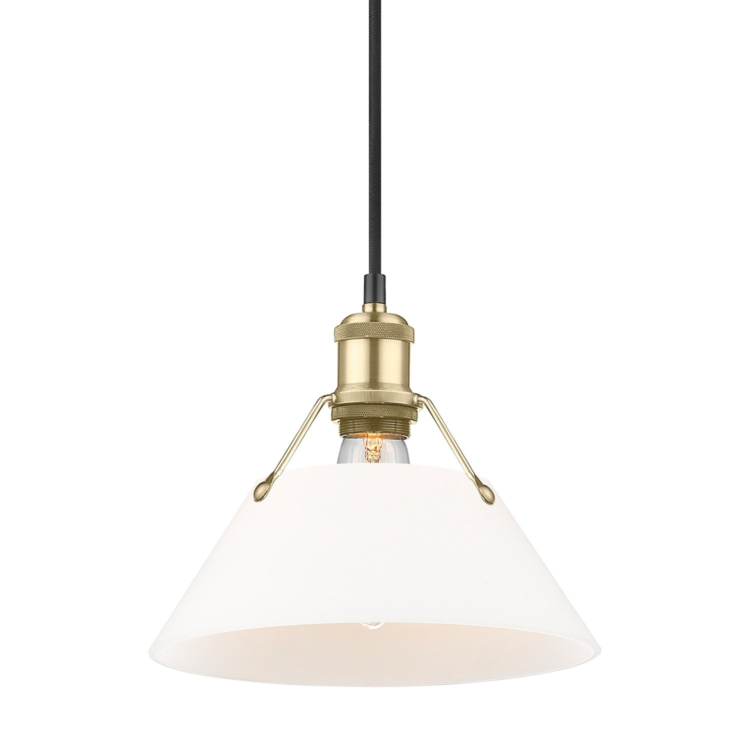 Bcb Medium Pendant - 10" In Brushed Champagne Bronze With Opal Glass
