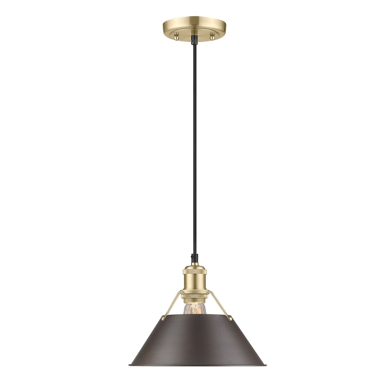 Bcb Medium Pendant - 10" In Brushed Champagne Bronze by Golden