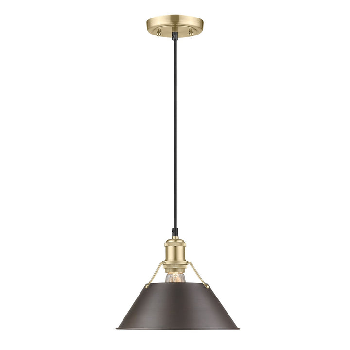 Bcb Medium Pendant - 10" In Brushed Champagne Bronze by Golden