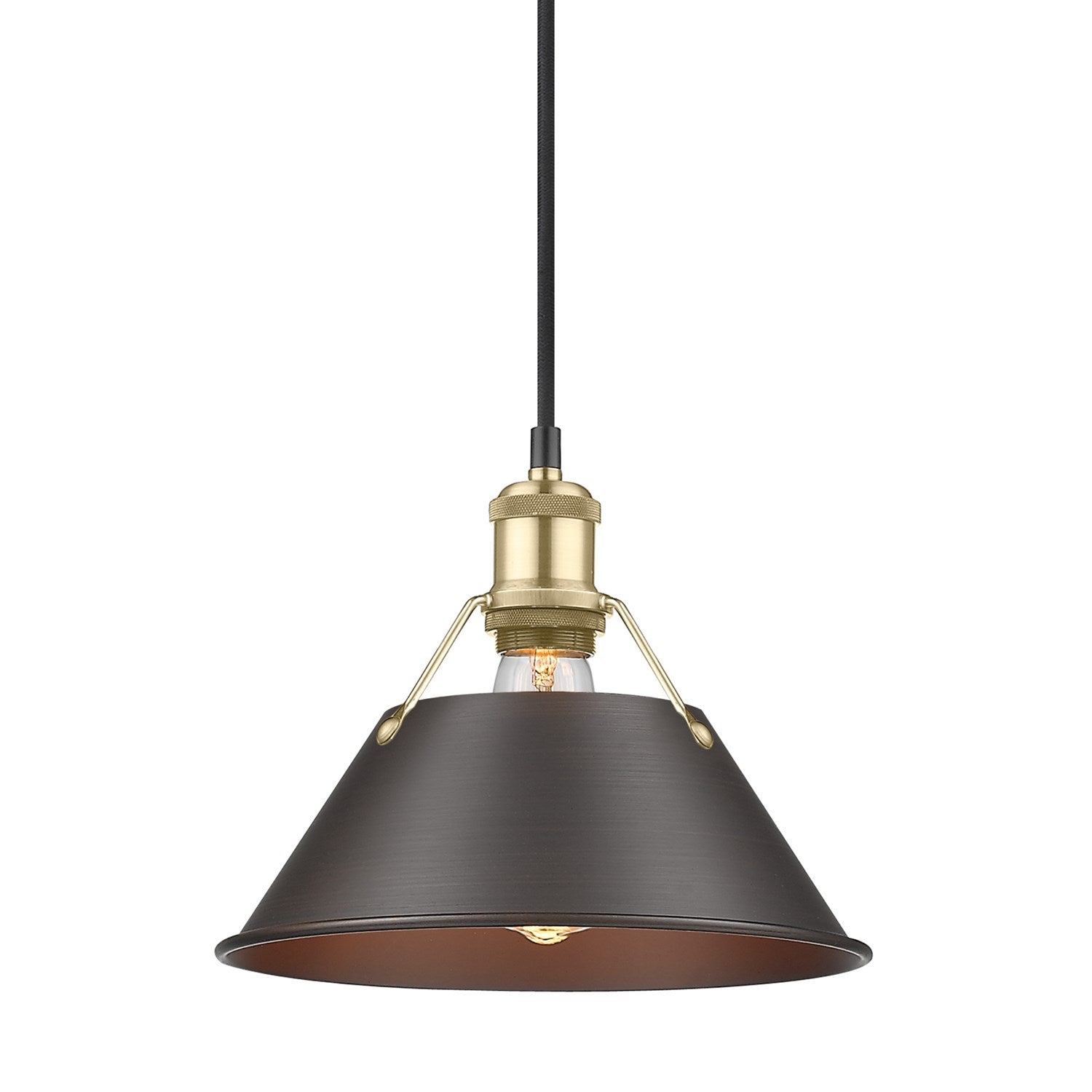 Bcb Medium Pendant - 10" In Brushed Champagne Bronze