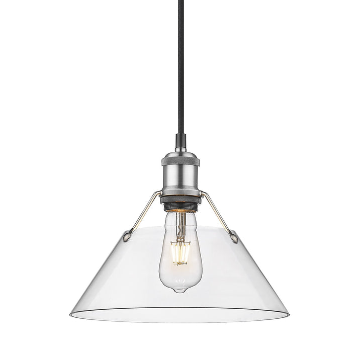 Pw Medium Pendant - 10" In Pewter With Clear Glass